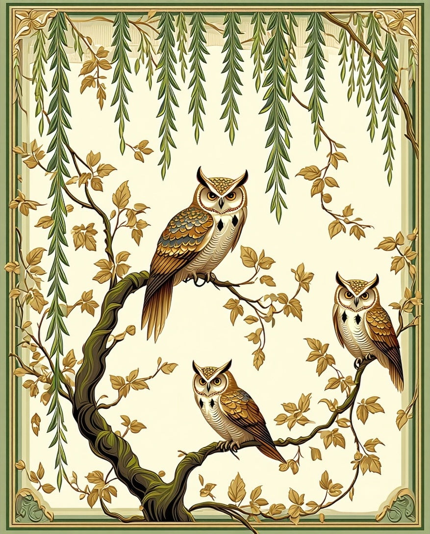 Nature Scene Owl Pattern Rug