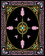 Elegant Scrollwork With Floral Accents Design Rug
