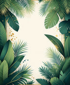 Tropical Leaf With Golden Accents Rug