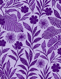 Purple Floral Leaf Pattern Rug