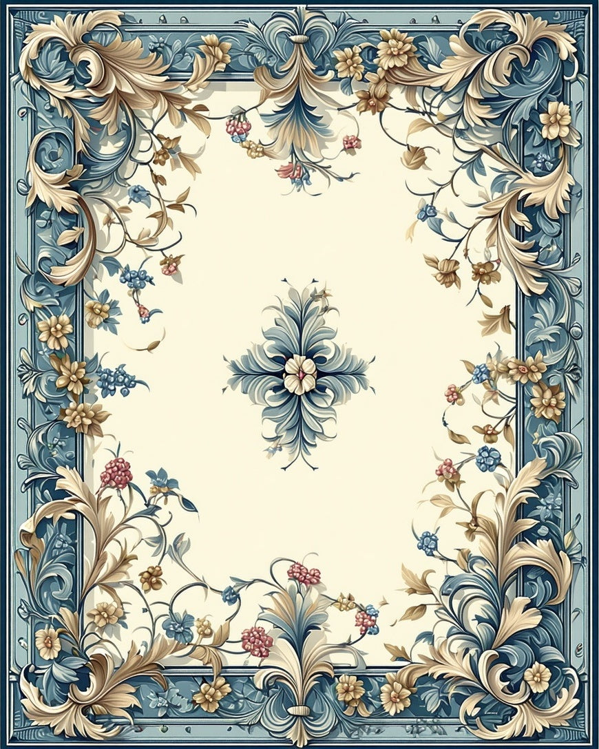 Intricate Floral Swirls Patterned Rug