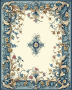 Intricate Floral Swirls Patterned Rug