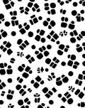 Abstract Black Geometric Shape Collage Rug