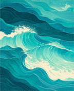 Ocean Wave Inspired Abstract Artwork Rug