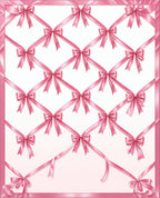 Pink Ribbon Bow Pattern Rug