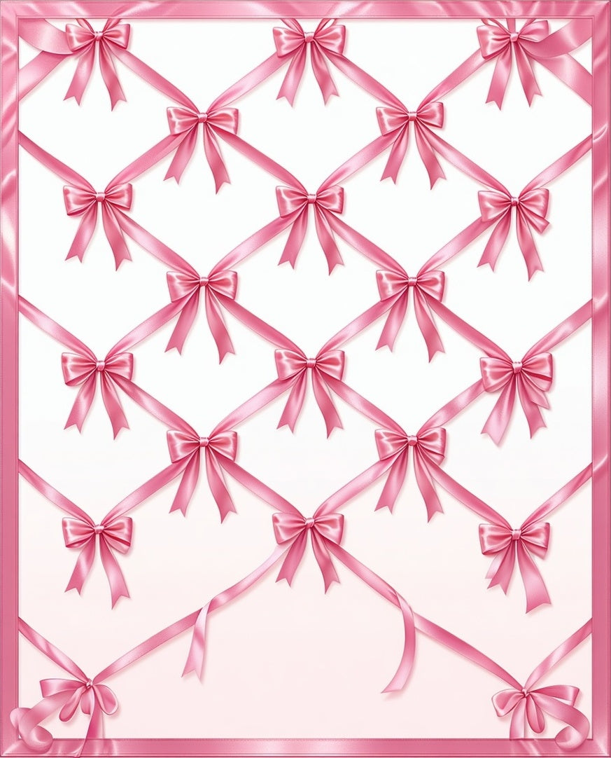 Pink Ribbon Bow Pattern Rug