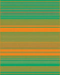 Bright Orange Green Striped Design Rug