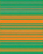 Bright Orange Green Striped Design Rug