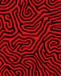 Bold Red Black Maze Pattern Rug