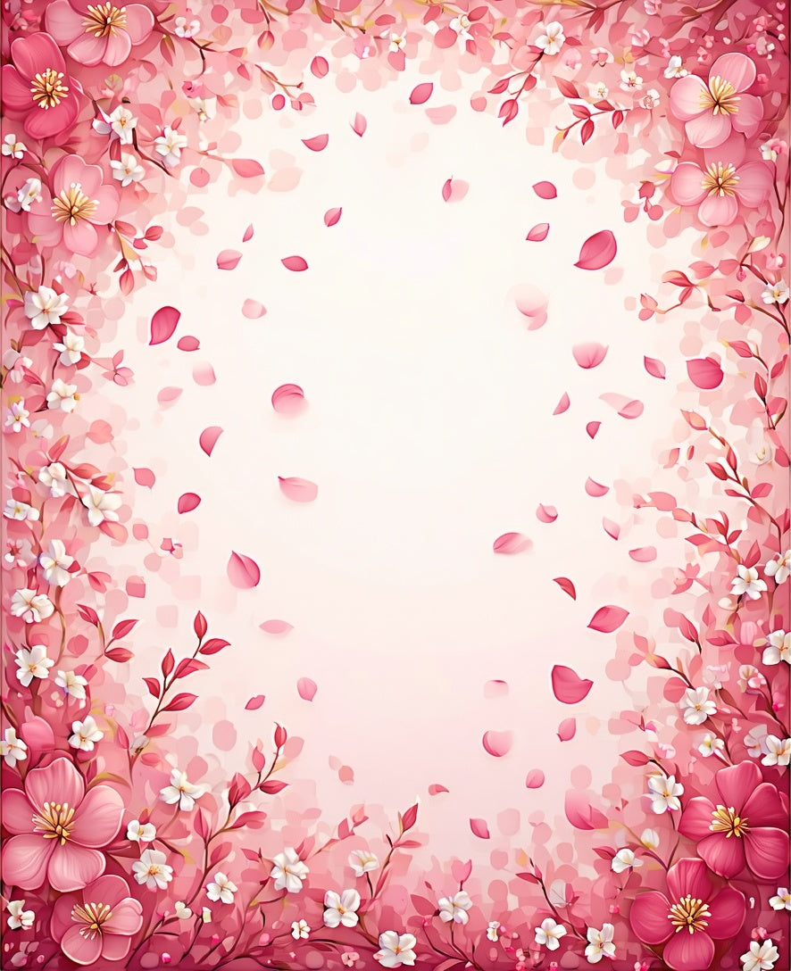 Pink Blossom Branch Floral Design Rug