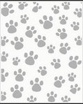 Grey Paw Print Pattern Rug