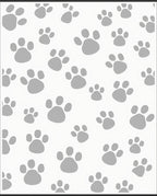 Grey Paw Print Pattern Rug