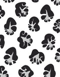 Abstract Black Petal Pattern Rug