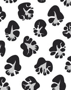 Abstract Black Petal Pattern Rug