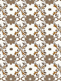 Brown Floral Vine Art Nuevo Pattern Rug