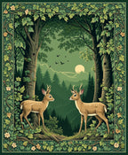 Enchanted Forest Deer Motif Rug