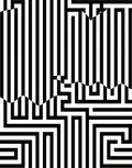 Black White Optical Maze Pattern Rug