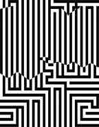 Black White Optical Maze Pattern Rug