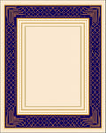 Classic Blue Gold Decorative Border Rug