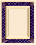 Classic Blue Gold Decorative Border Rug