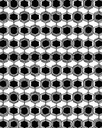 Black And White Hexagonal Chain Pattern Rug