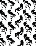 Black Abstract Silhouette Pattern Rug