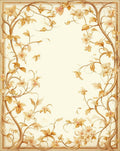 Antique Floral Vine Scrollwork Rug