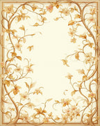Antique Floral Vine Scrollwork Rug