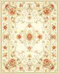 Ornate Floral Pattern Cream Rug