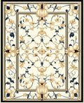 Elegant Cream Floral Vine Pattern Rug