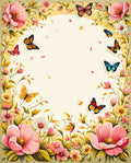 Floral Butterflies And Blossoms Design Rug