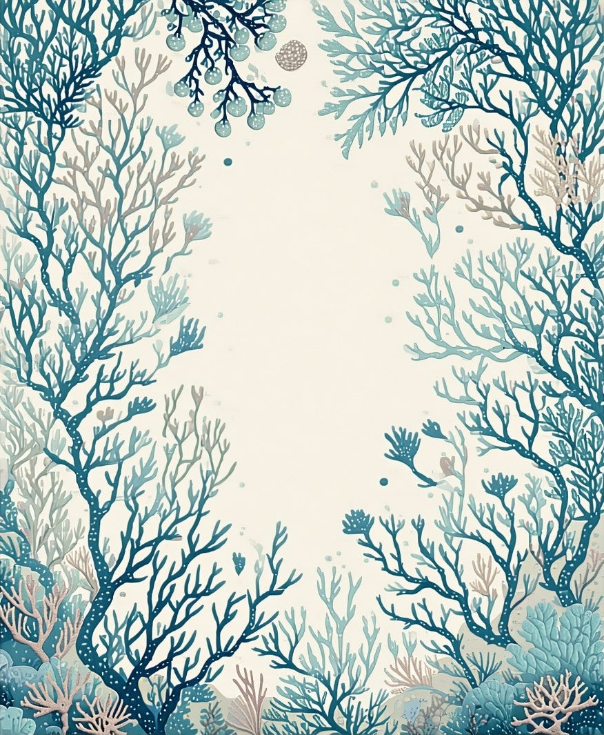 Coastal Coral Branch Pattern Rug
