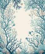 Coastal Coral Branch Pattern Rug