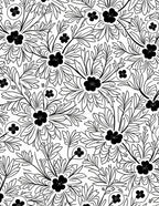 Bold Floral Outline Pattern Rug