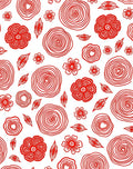 Red Floral Abstract Pattern Rug