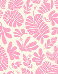 Pink Tropical Leaf Pattern Rug