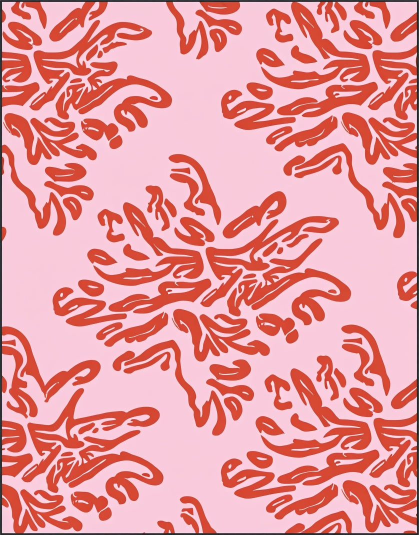 Bold Coral Organic Pattern Design Rug