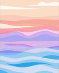 Wavy Gradient Abstract Design Rug