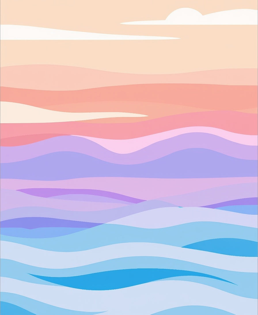 Wavy Gradient Abstract Design Rug
