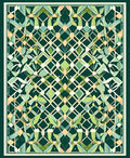 Art Deco Floral Lattice Pattern Rug
