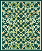 Art Deco Floral Lattice Pattern Rug