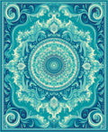 Oceanic Abstract Mandala Pattern Rug