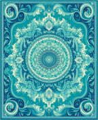 Oceanic Abstract Mandala Pattern Rug