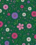 Vibrant Floral Patterned Green Rug