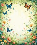 Garden Butterflies and Blooming Flowers Rug