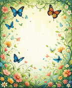 Garden Butterflies and Blooming Flowers Rug