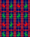 Reindeer Plaid Red Green Navy Rug