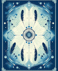 Blue Dreamcatcher Feather Mosaic Rug