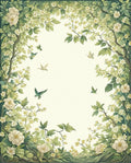 Nature Inspired Floral Bird Pattern Rug