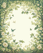 Nature Inspired Floral Bird Pattern Rug